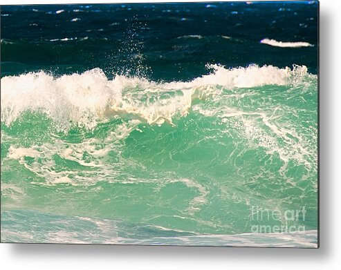 Pacific Grove Metal Print featuring the photograph Green Wave Pacific Grove CA by Artist and Photographer Laura Wrede