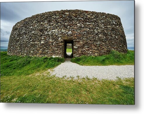 Tranquility Metal Print featuring the photograph Grianan Of Aileach Fort, Inishowen by Andrea Pistolesi