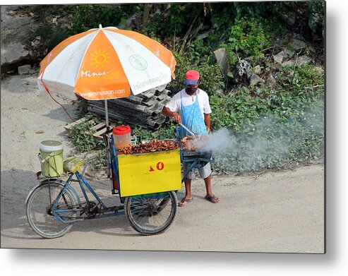 Grill Metal Print featuring the photograph Grill-to-go by Laurel Talabere