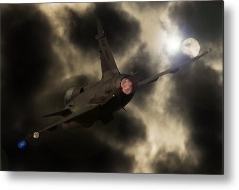 Saab Gripen C Metal Print featuring the photograph Gripen Afterburners by Paul Job