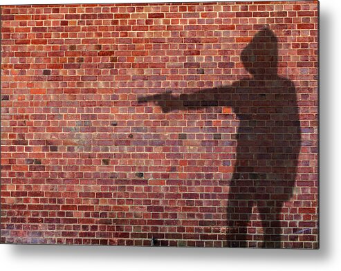 Shadow Metal Print featuring the photograph Gun crime by Sean Gladwell
