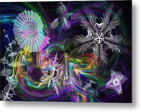 Haeckel Metal Print featuring the digital art Haeckel Sea by Lisa Yount