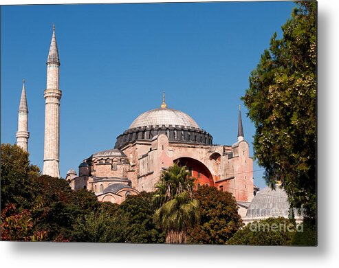 Istanbul Metal Print featuring the photograph Hagia Sophia Blue Sky 01 by Rick Piper Photography