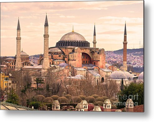 Architecture Metal Print featuring the photograph Hagia Sophia mosque - Istanbul by Luciano Mortula