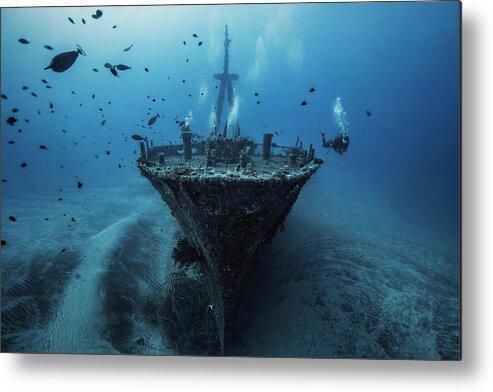 Underwater Metal Print featuring the photograph Hai Siang Wreck by Barathieu Gabriel