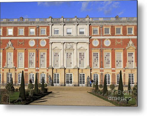 Hampton Court Palace London England Royal Formal Building Georgian Regency Grand Privy Garden Metal Print featuring the photograph Hampton Court Palace by Julia Gavin