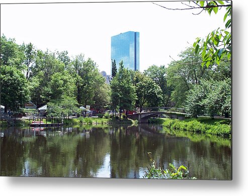 Building Metal Print featuring the photograph Hancock Building from Lagoon by Barbara McDevitt