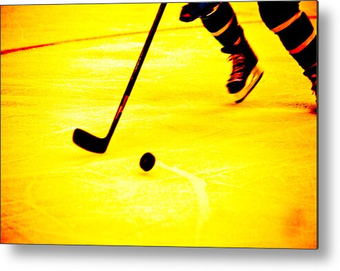 Hockey Metal Print featuring the photograph Handling It by Karol Livote