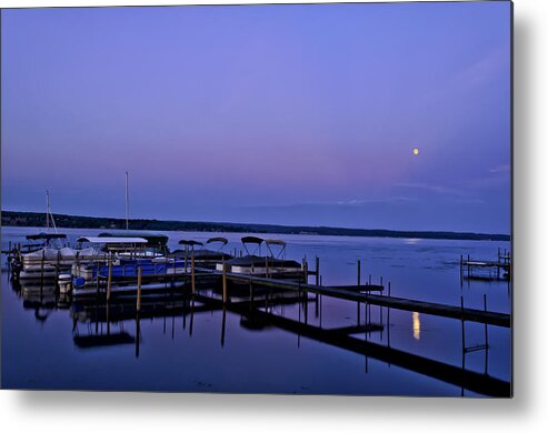 Night Metal Print featuring the photograph Harbor Night by Mark Papke