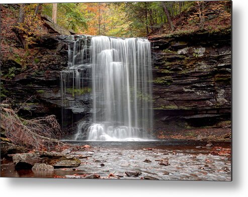 October Metal Print featuring the photograph Harrison Wright Falls As Autumn Arrives by Gene Walls