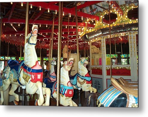 Carousel Metal Print featuring the photograph Hartford Carousel by Barbara McDevitt