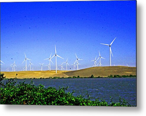 Sacramento River Delta Metal Print featuring the digital art Harvesting the Wind by Joseph Coulombe
