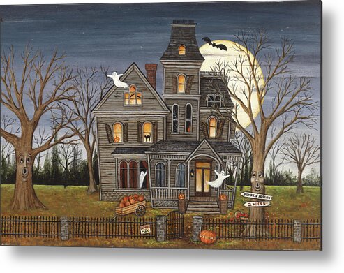 Autumn Metal Print featuring the painting Haunted House by David Carter Brown