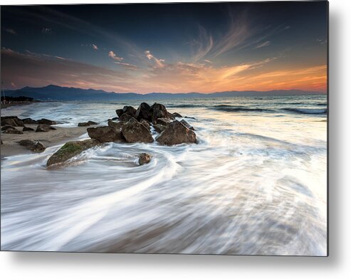 Sunset Metal Print featuring the photograph Have Tripod Will Travel by Edward Kreis