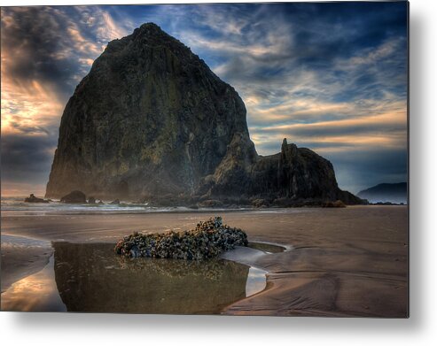 Haystack Rock Metal Print featuring the photograph Haystack Rock by Joseph Bowman