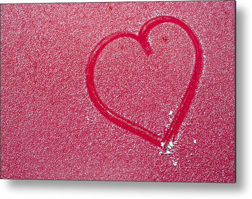 Heart Metal Print featuring the photograph Heart In Snow by Andreas Berthold