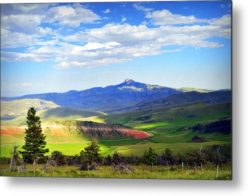 Chief Joseph Highway Metal Print featuring the photograph Heart Mtn and Chief Joseph Hwy by Lisa Holland-Gillem