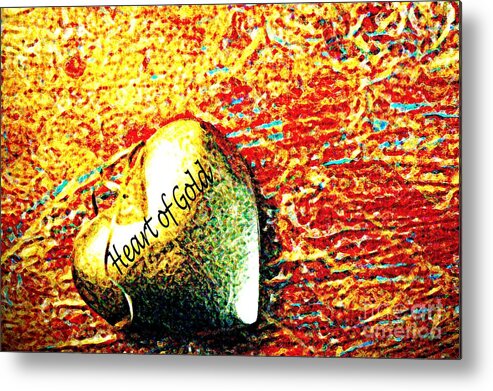 Heart Metal Print featuring the painting Heart of Gold by Rita Brown