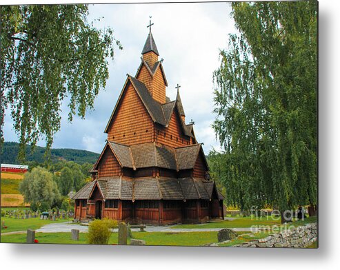 Norway Metal Print featuring the photograph Heddal Stave Church in Norway by Amanda Mohler