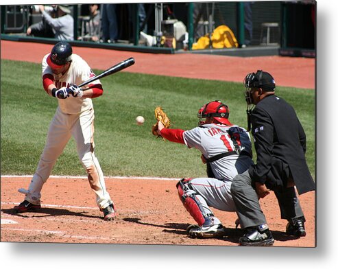 Baseball Metal Print featuring the photograph Cleveland Indians Baseball game by Valerie Collins