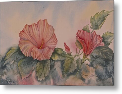 Hibiscus Metal Print featuring the painting Hibiscus by Heather Gallup