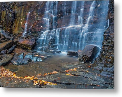 Hickory Nut Falls Metal Print featuring the photograph Hickory Nut Falls in Chimney Rock State Park by Pierre Leclerc Photography