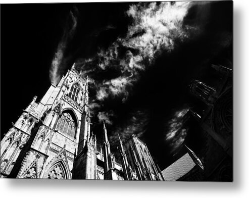 Building Metal Print featuring the photograph High Contrast York Minster Cathedral by Dennis Dame