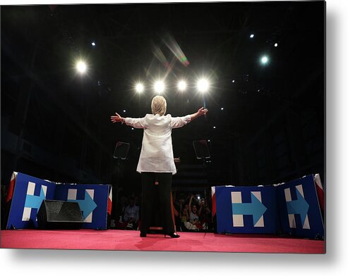 Event Metal Print featuring the photograph Hillary Clinton Holds Primary Night by Justin Sullivan