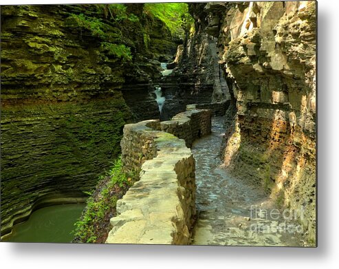 Watkins Glen State Park Metal Print featuring the photograph Historic Canyon Trail by Adam Jewell