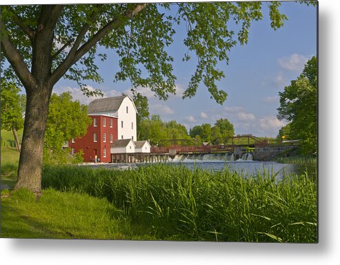 Building Metal Print featuring the photograph Historic Flour Mill By a River by Lynn Hansen