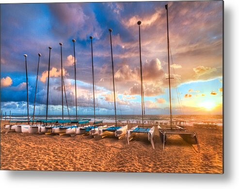 Boats Metal Print featuring the photograph Hobe-cats by Debra and Dave Vanderlaan