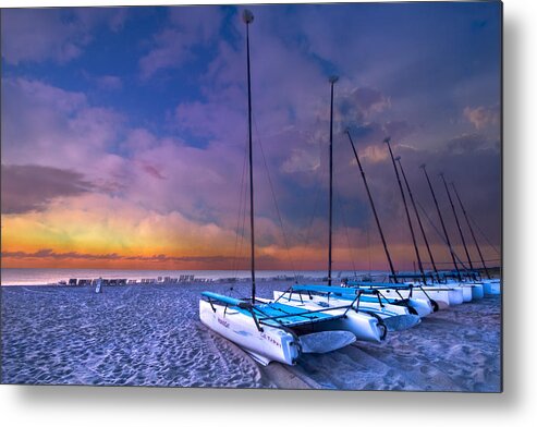 Boats Metal Print featuring the photograph Hobecats by Debra and Dave Vanderlaan