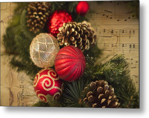 Wreath Metal Print featuring the photograph Holiday Music by Rebecca Cozart