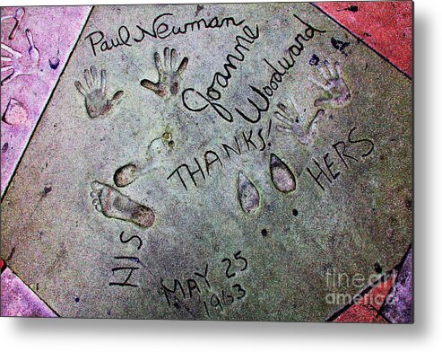 Paul Newman Metal Print featuring the photograph Hollywood Chinese Theatre Paul Newman 5D29049 by Wingsdomain Art and Photography