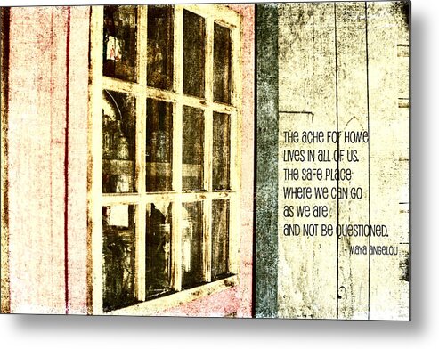 Typography Metal Print featuring the photograph Home Is by Bonnie Bruno