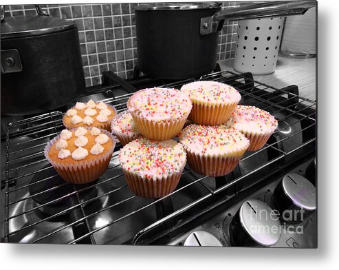 Hob Metal Print featuring the photograph Home made cakes on the oven by Simon Bratt