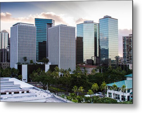 City Metal Print featuring the photograph Honolulu by Ronald Lutz