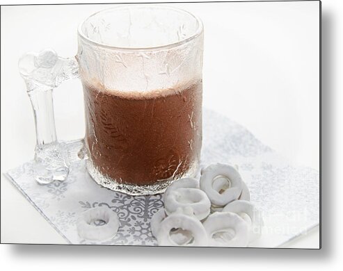 Hot Chocolate Metal Print featuring the photograph Hot Chocolate And Candy Coated Pretzels by Andee Design