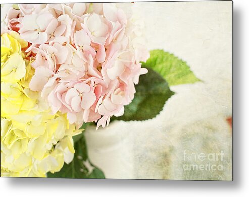 Flower Metal Print featuring the photograph Hydrangeas in Pastel by Stephanie Frey