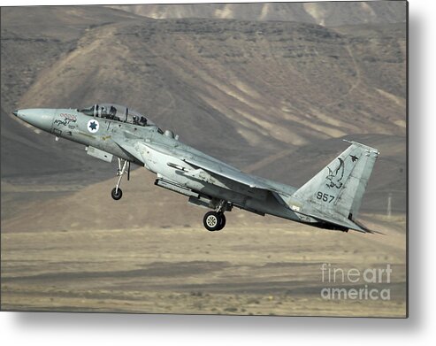 Iaf Metal Print featuring the photograph IAF F-15 fighter jet by Nir Ben-Yosef
