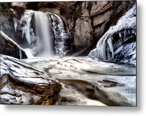 Winter Looking Glass Falls Metal Print featuring the photograph Ice Chaos by Deborah Scannell