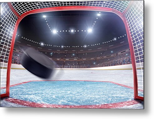 National Hockey League Metal Print featuring the photograph Ice Hockey Goal by Dmytro Aksonov