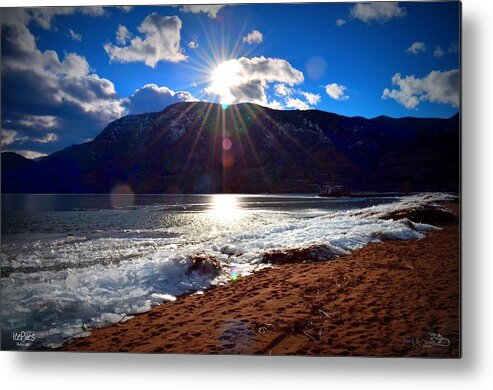 Ice Metal Print featuring the photograph Ice Piles on Skaha Lake Penticton 02-19-2014 by Guy Hoffman