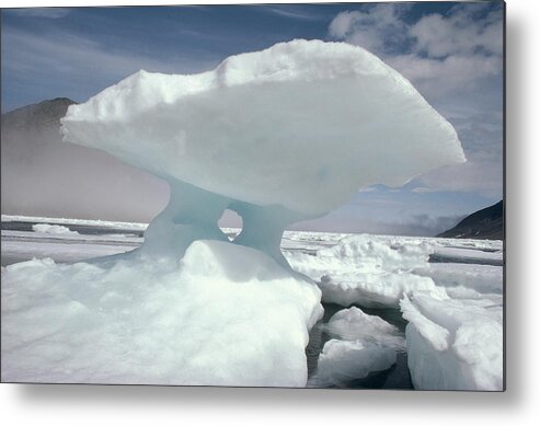 Feb0514 Metal Print featuring the photograph Iceberg And Ice Floes Baffin Island by Flip Nicklin