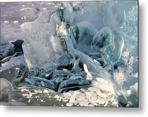 Ice Metal Print featuring the photograph Iceberg Detail - Mendenhall Lake by Cathy Mahnke