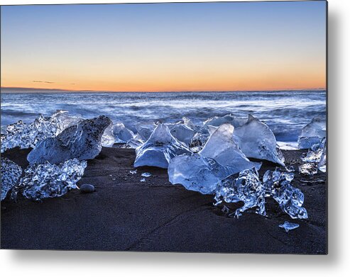 Iceland Metal Print featuring the photograph Icebergs at Sunrise by Denise Bush