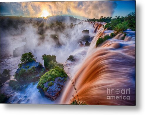 America Metal Print featuring the photograph Iguazu Sunrise by Inge Johnsson