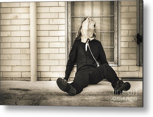 Mask Metal Print featuring the photograph In bliss of ignorance by Jorgo Photography