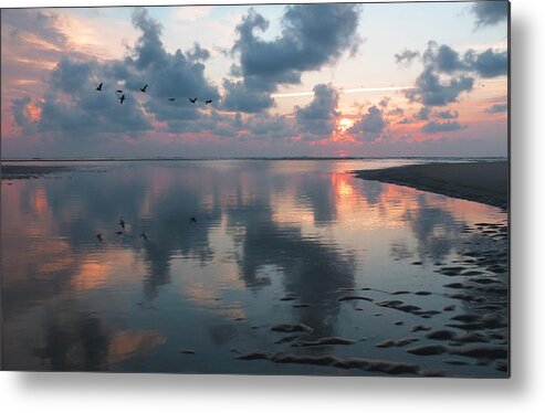 Water Metal Print featuring the photograph Inlet Sunrise by Deborah Smith