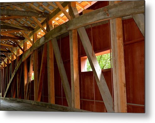Amish Metal Print featuring the photograph Inside a Covered Bridge 2 by Tana Reiff